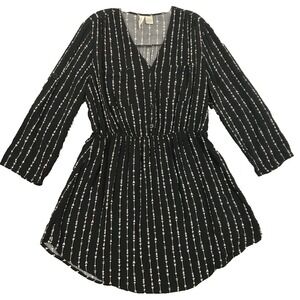 Mimi Chica Babydoll Mini Dress Tab Sleeve V Neck HI Lo Hem Sz 1XL